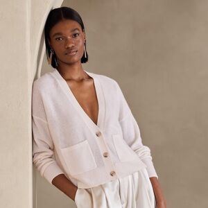 NWT Banana Republic Caro cropped cashmere cardigan S